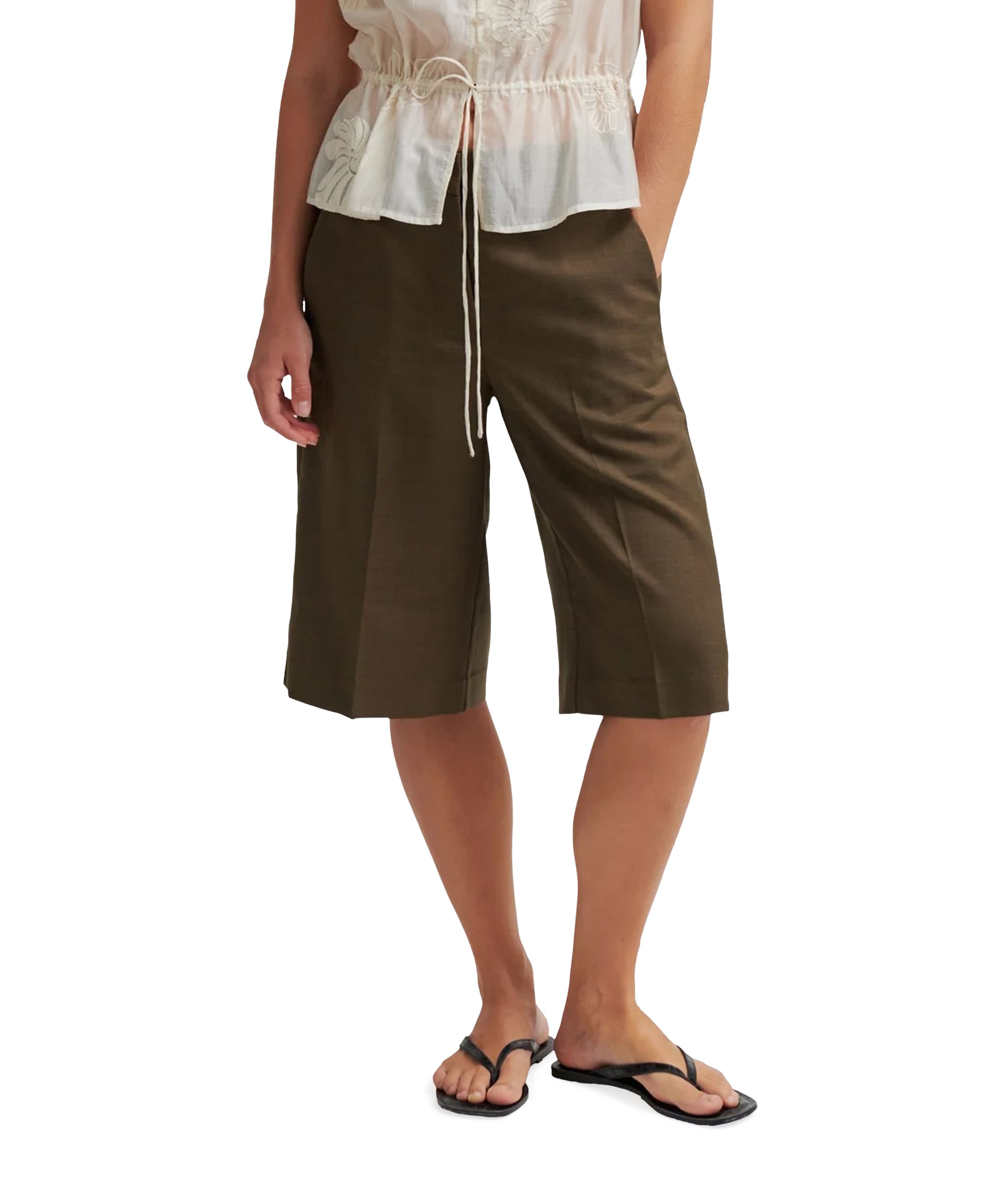 Sharo Long Shorts dames korte broek groen