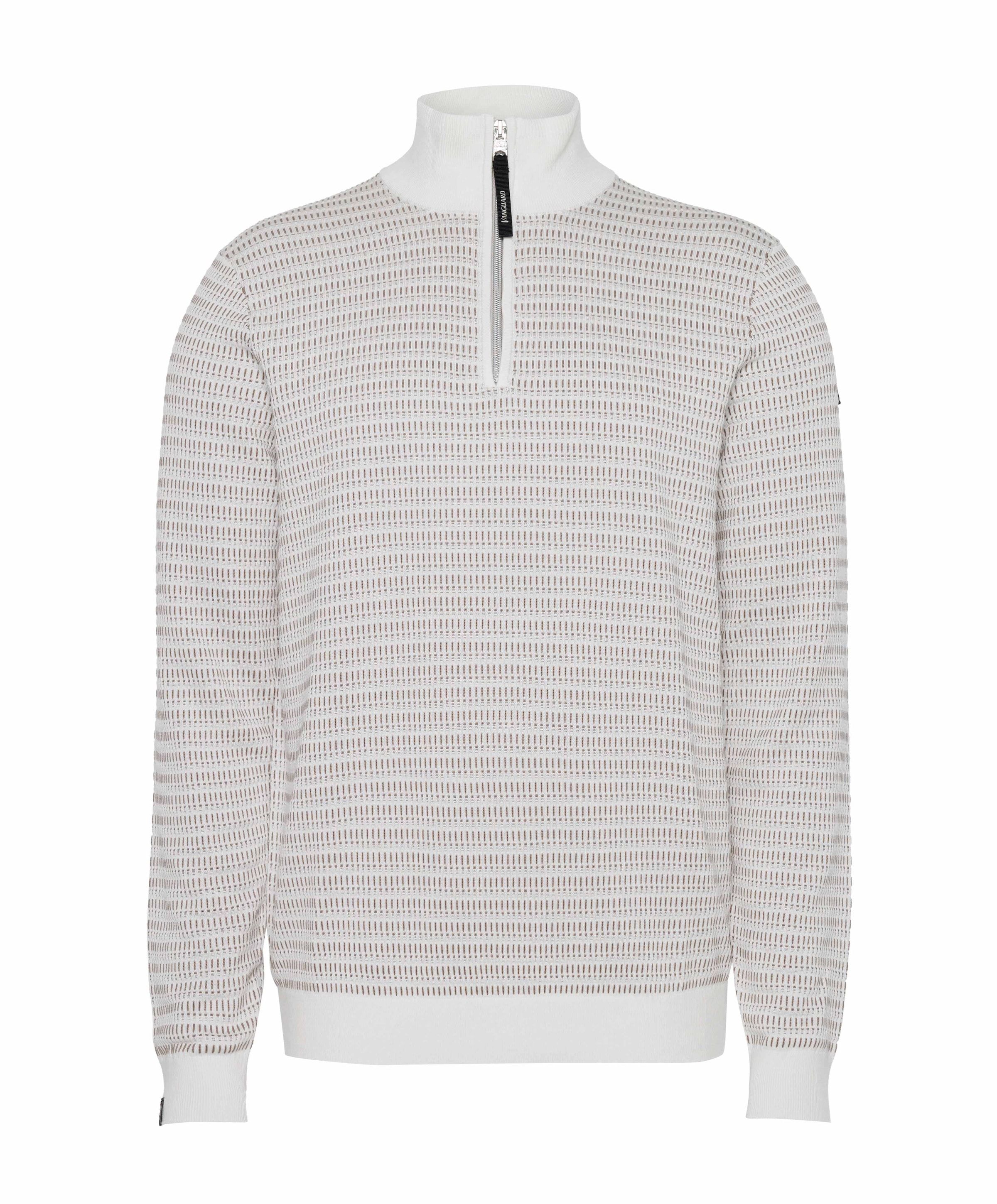 Heren trui met rits ecru