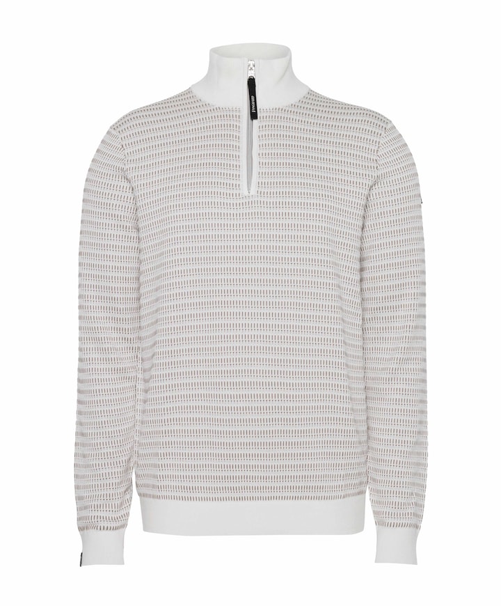 Heren trui met rits ecru