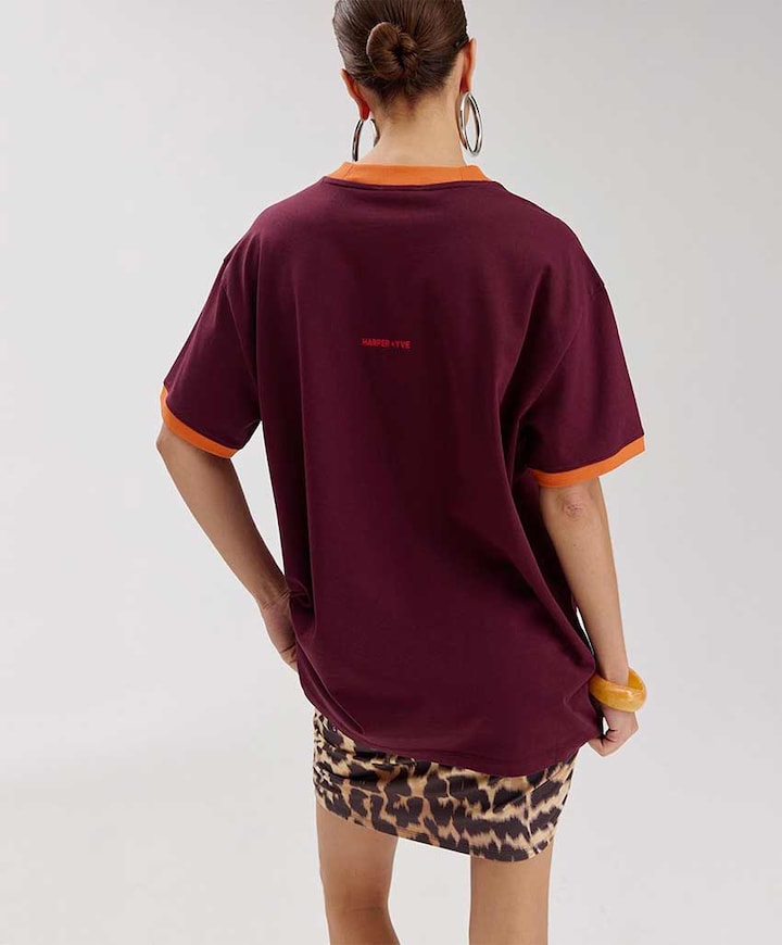 Dames T-shirt bordeaux