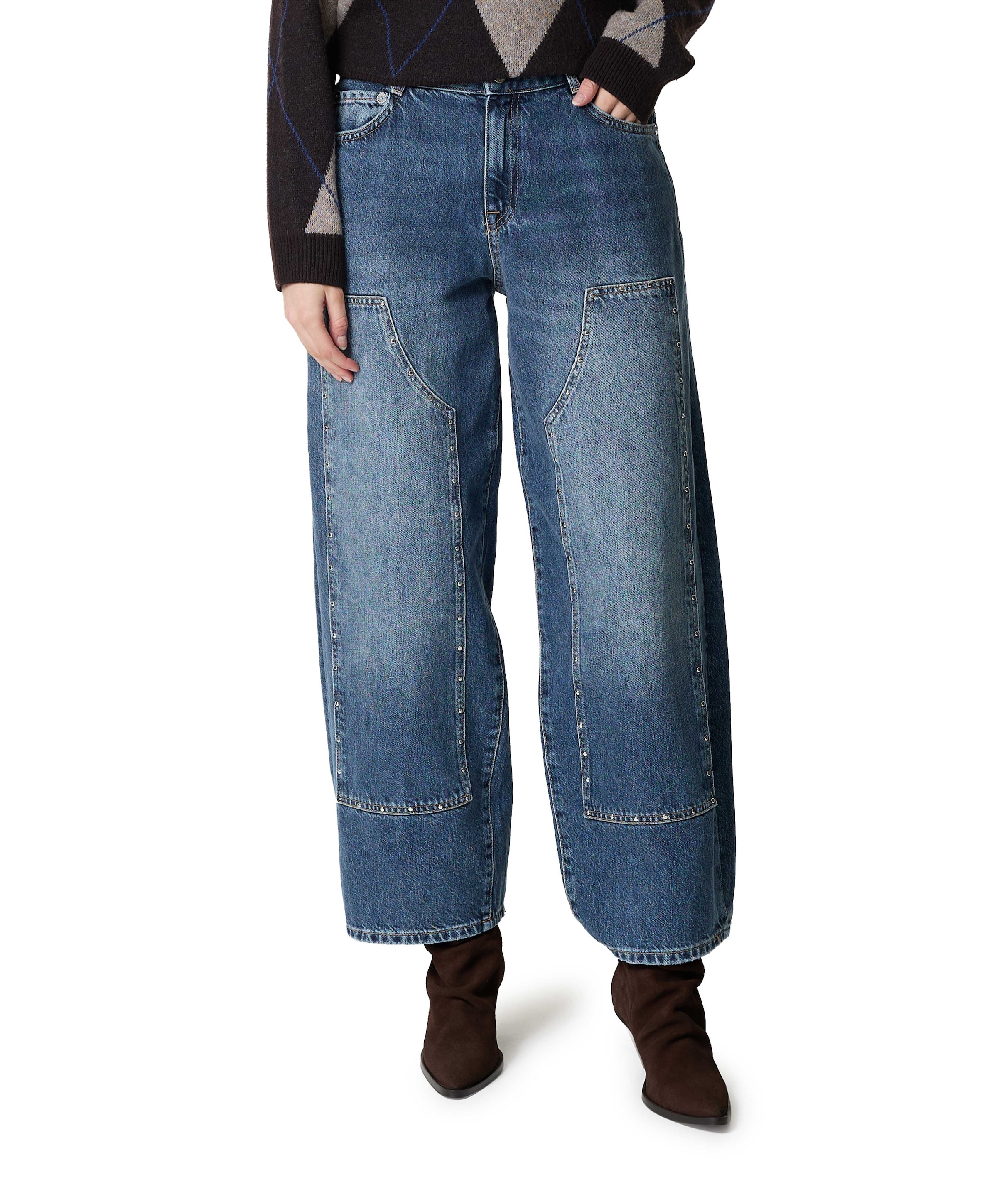 ONLZOEY LW BARREL RED DOT dames jeans blauw