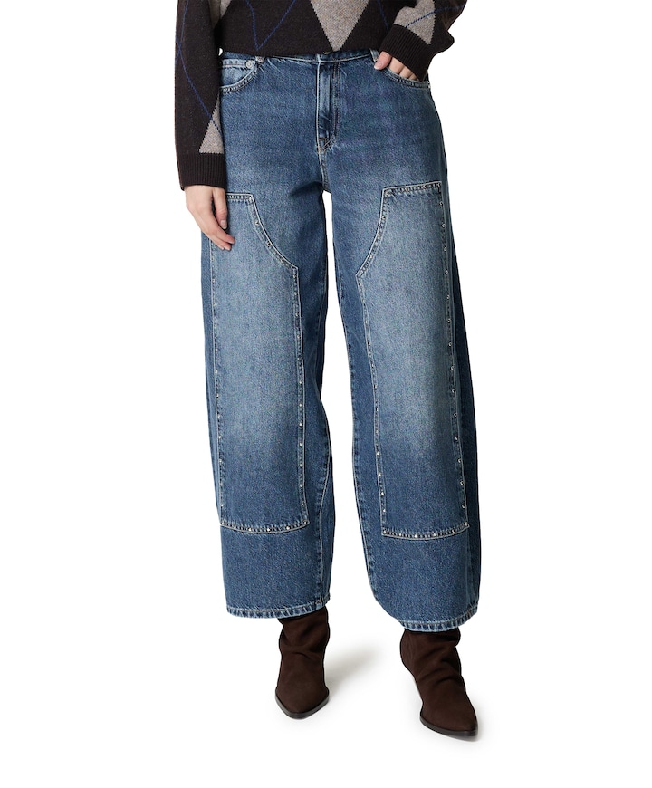 ONLZOEY LW BARREL RED DOT dames jeans blauw