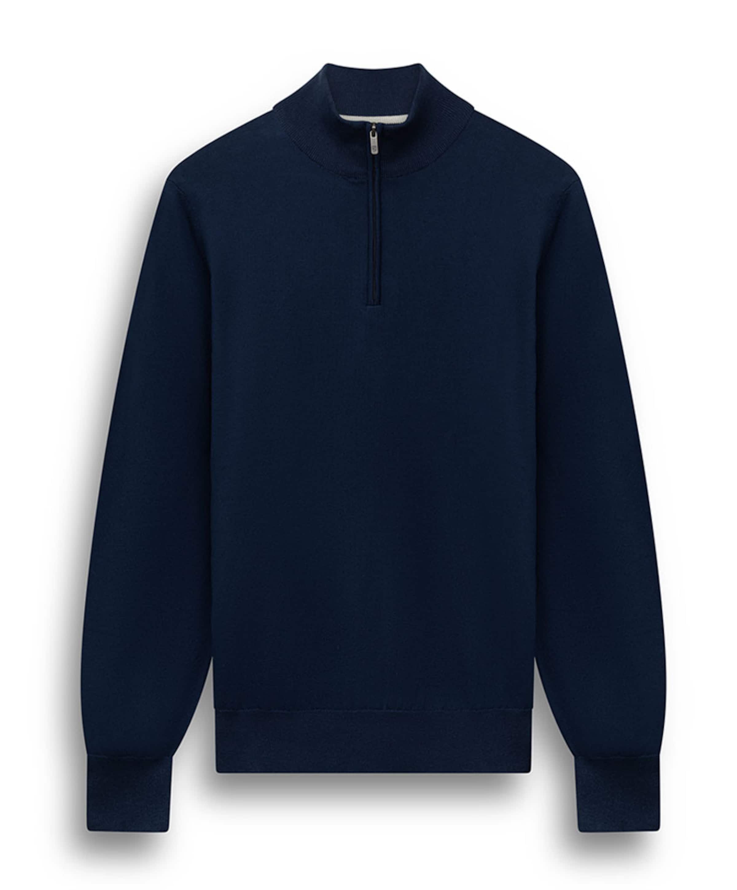 Heren trui met rits blauw