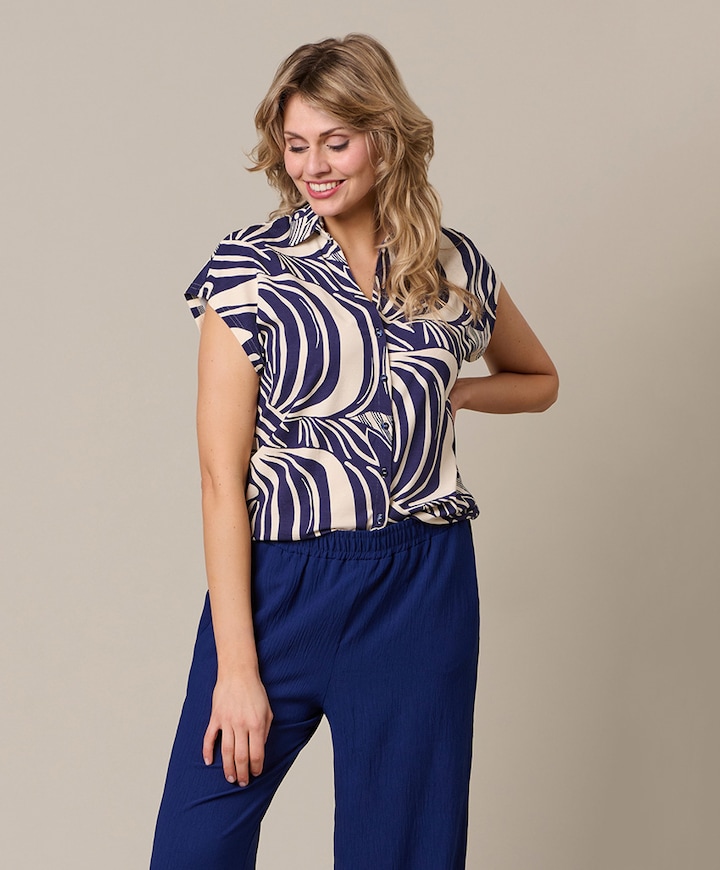 Dames blouse blauw