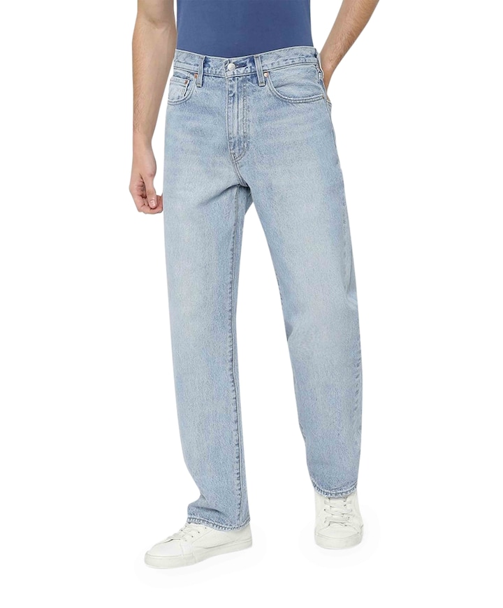 568 Loose straight heren jeans blauw