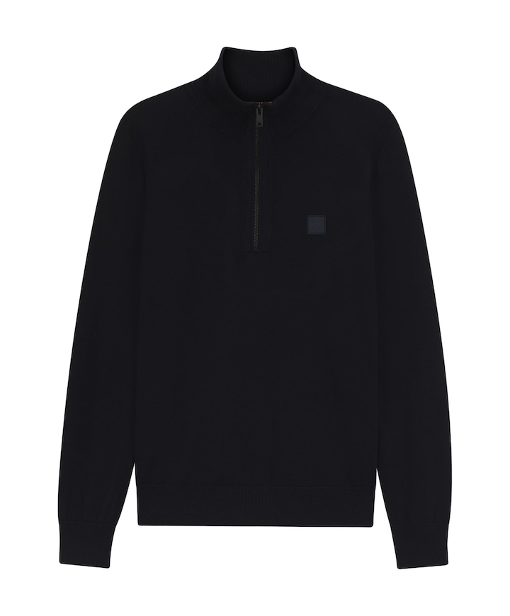 Heren trui met rits blauw
