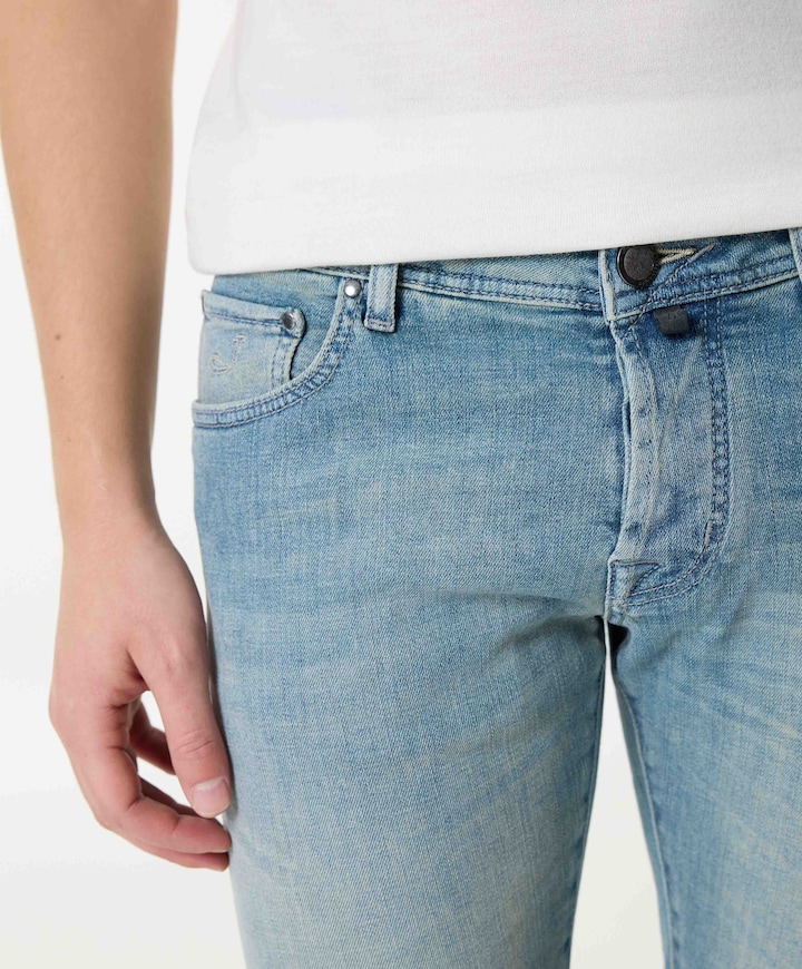 Nick Slim 5 Pocket heren jeans blauw