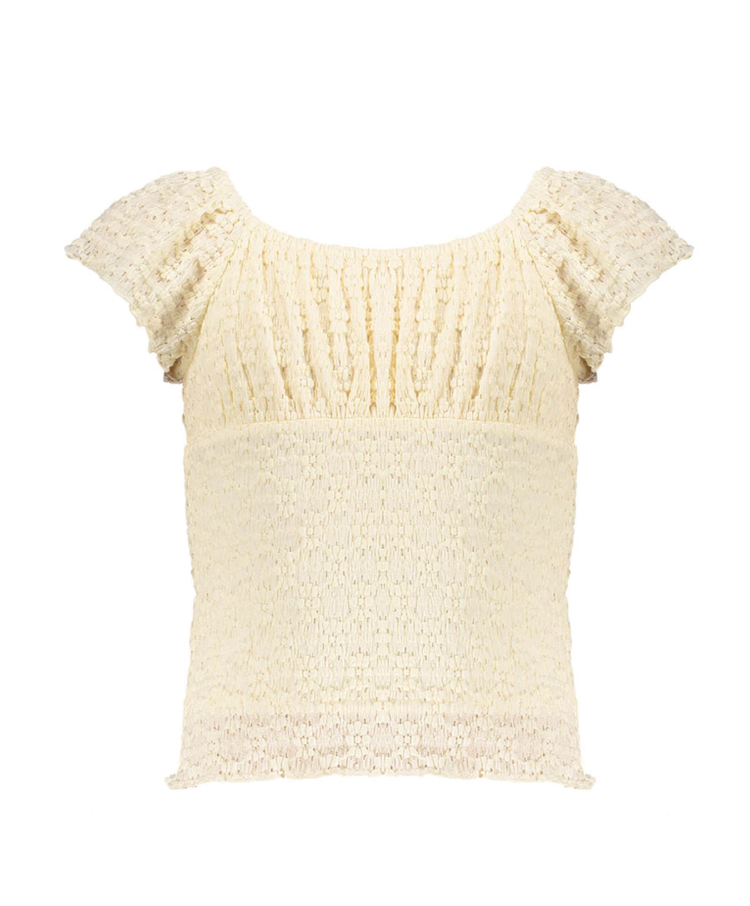 Meisjes top ecru
