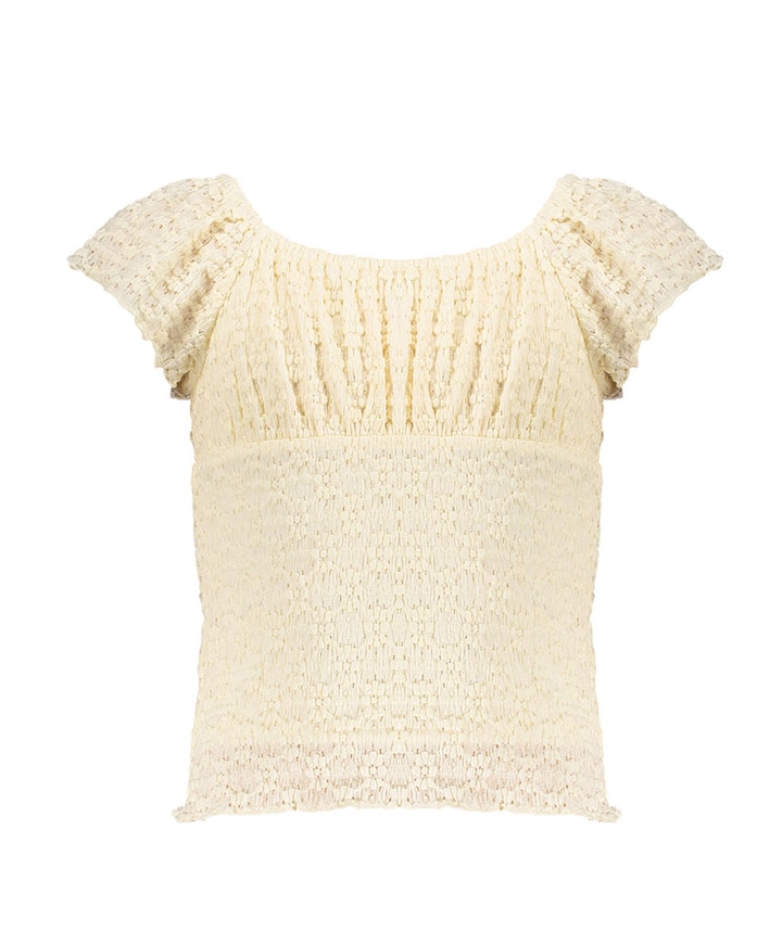 Meisjes top ecru