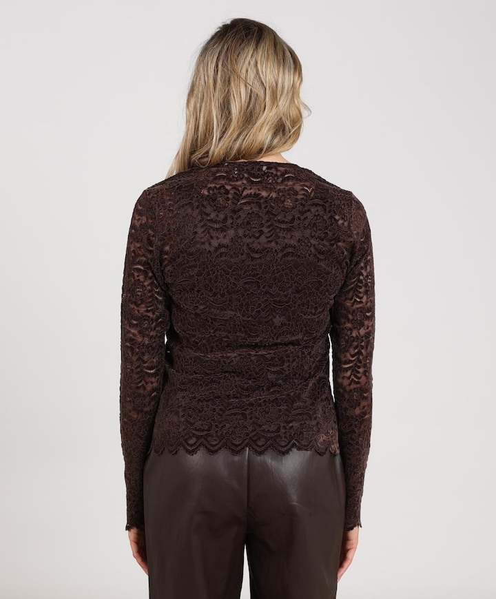 Dames top bruin