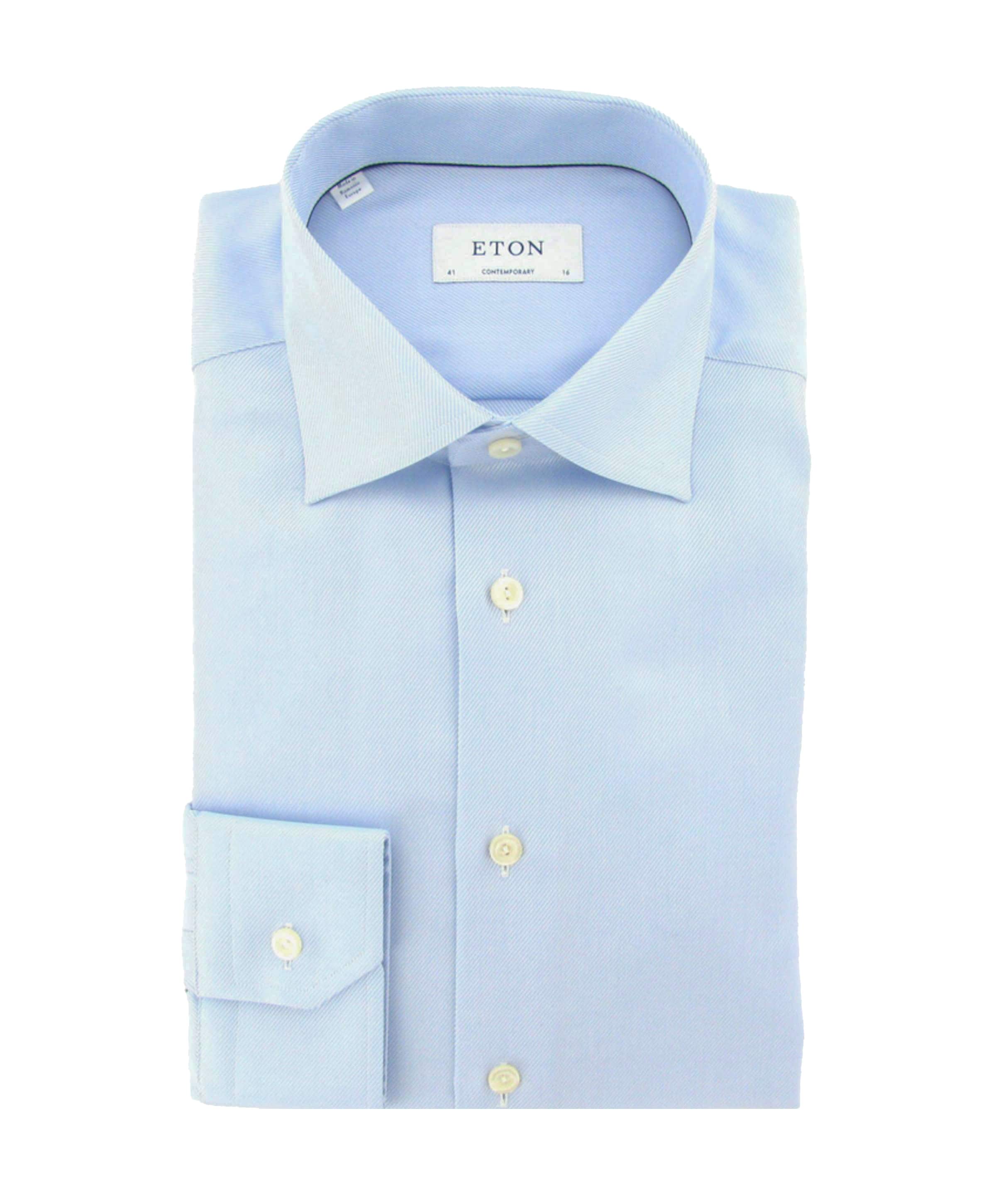 Heren overhemd lange mouw blauw