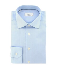 Heren overhemd lange mouw blauw