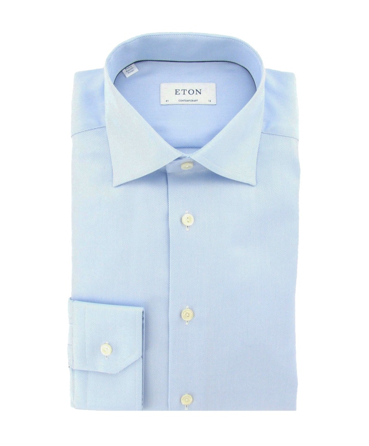 Heren overhemd lange mouw blauw