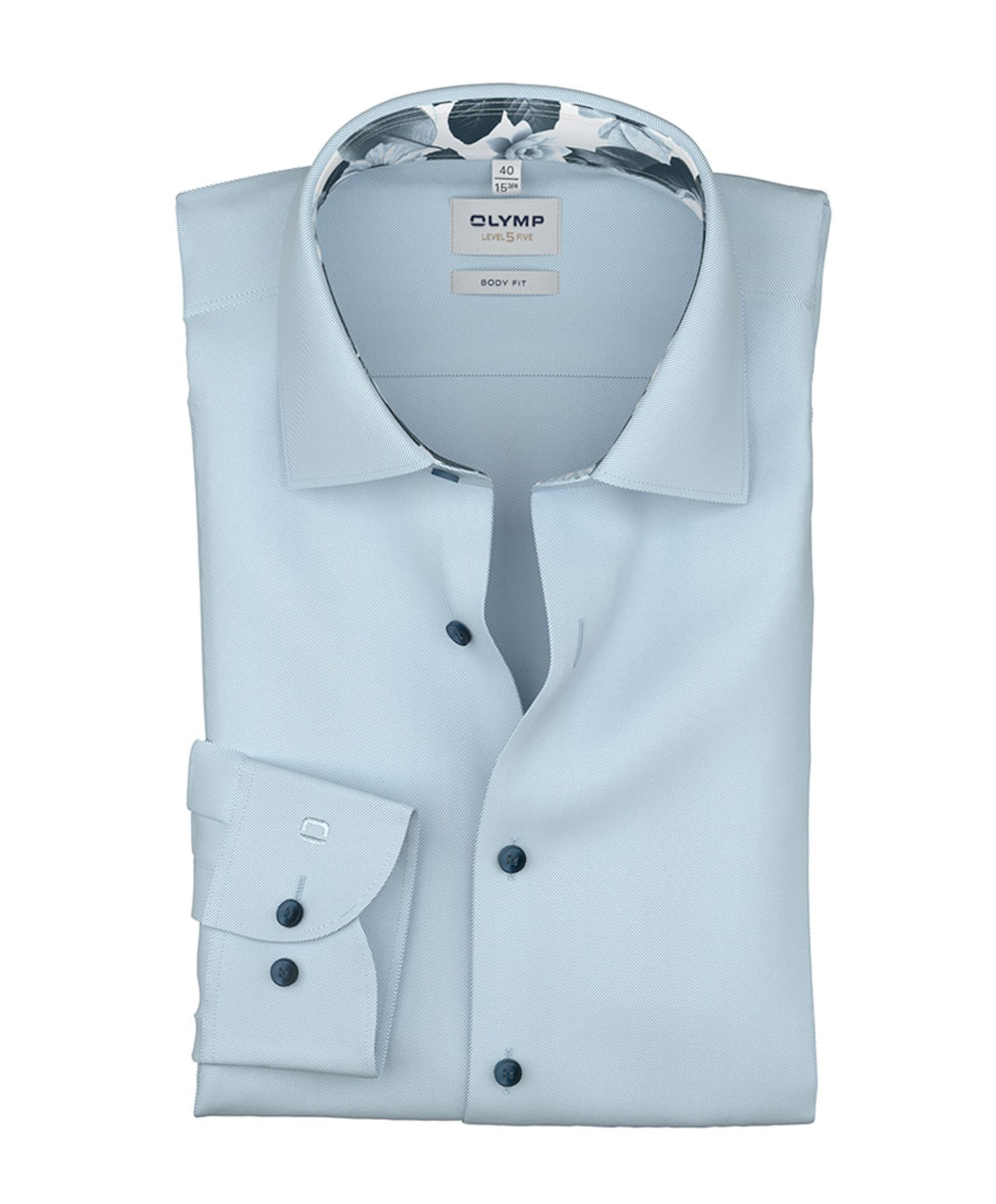 Heren overhemd lange mouw blauw