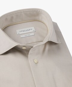 Heren overhemd lange mouw beige