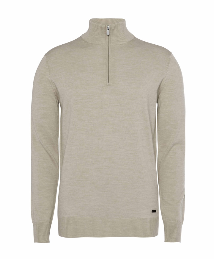 Trui met rits beige