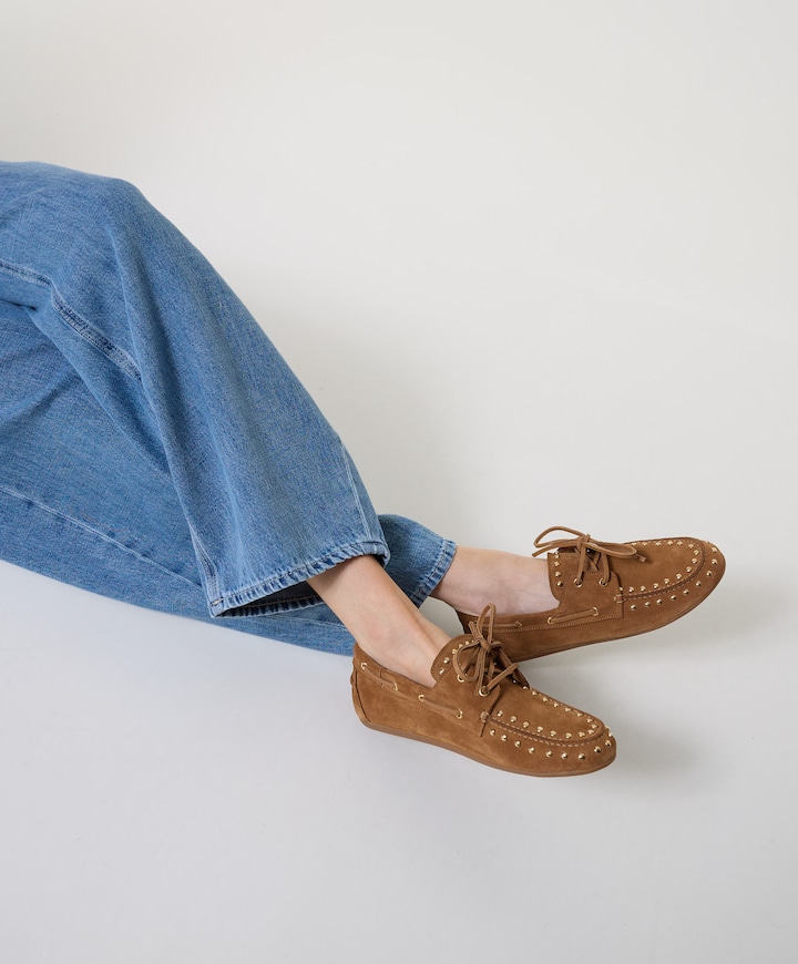 dames mocassins beige