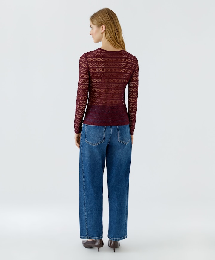 Dames longsleeve rood