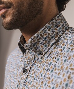 Overhemd lange mouw beige