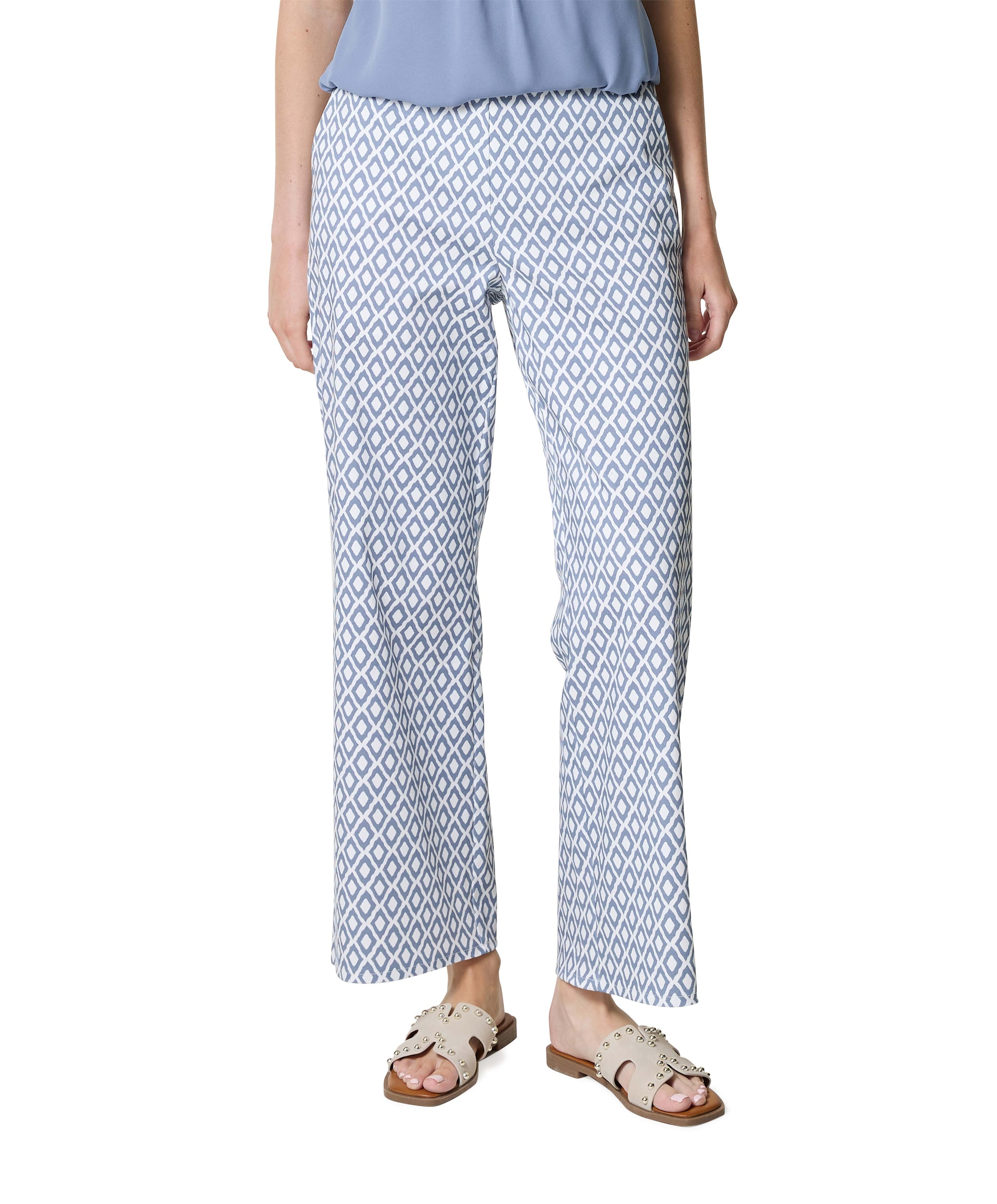 Wide leg dames broek blauw