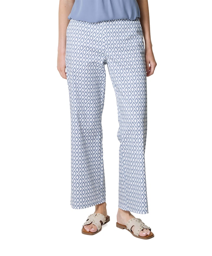 Wide leg dames broek blauw