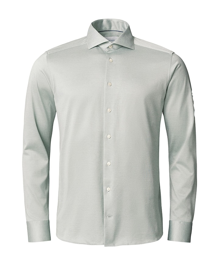 Heren overhemd lange mouw groen