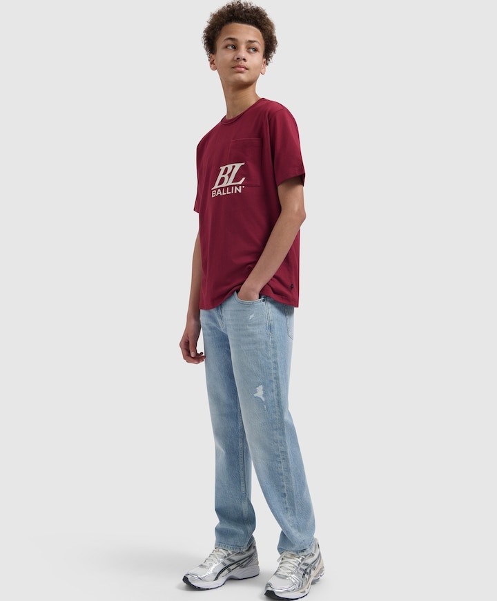 Jongens T-shirt bordeaux