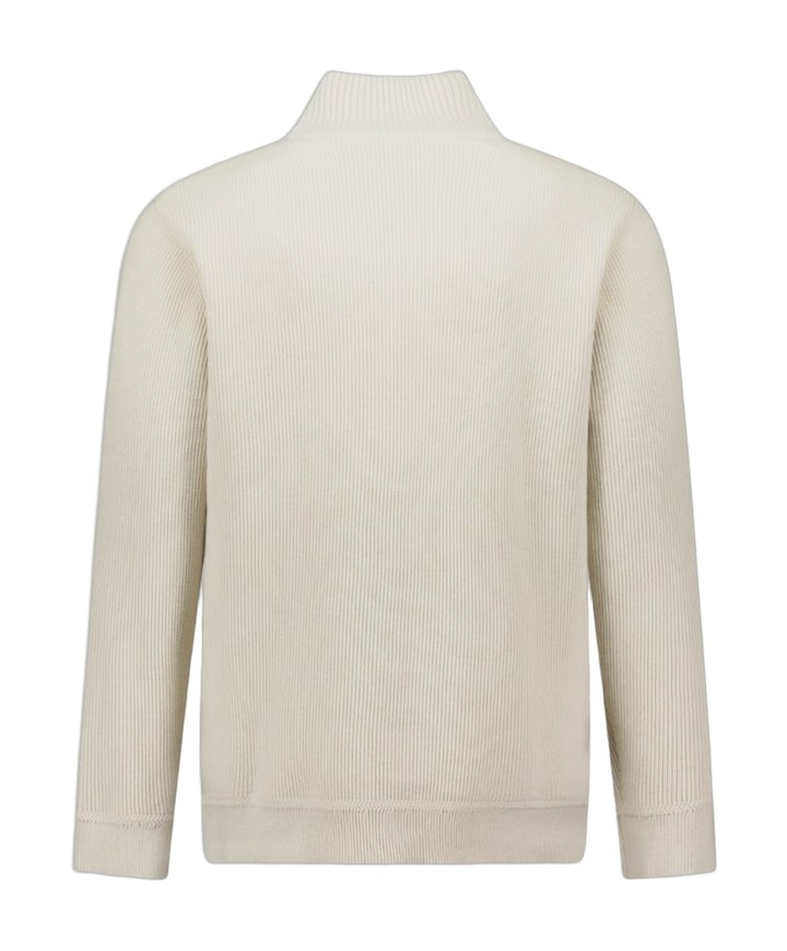 Heren trui met rits beige