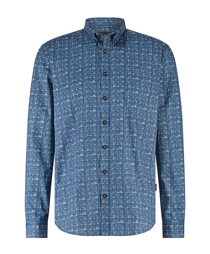 Overhemd lange mouw blauw