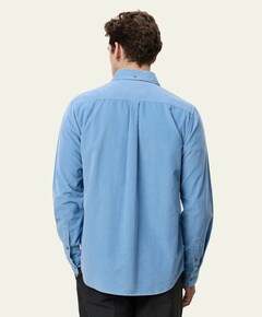 Heren overhemd lange mouw blauw