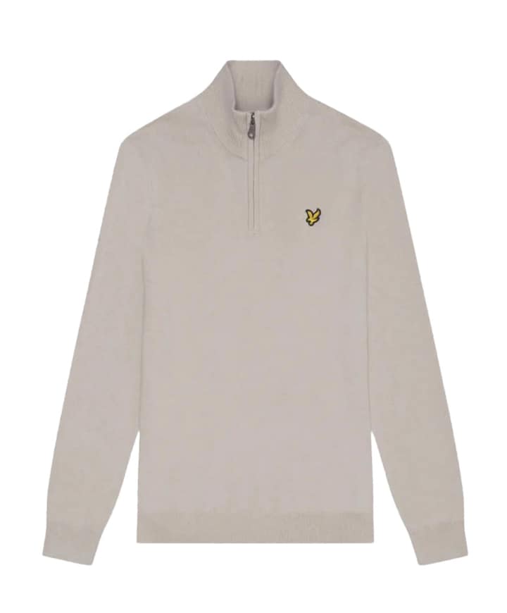 Heren trui met rits beige