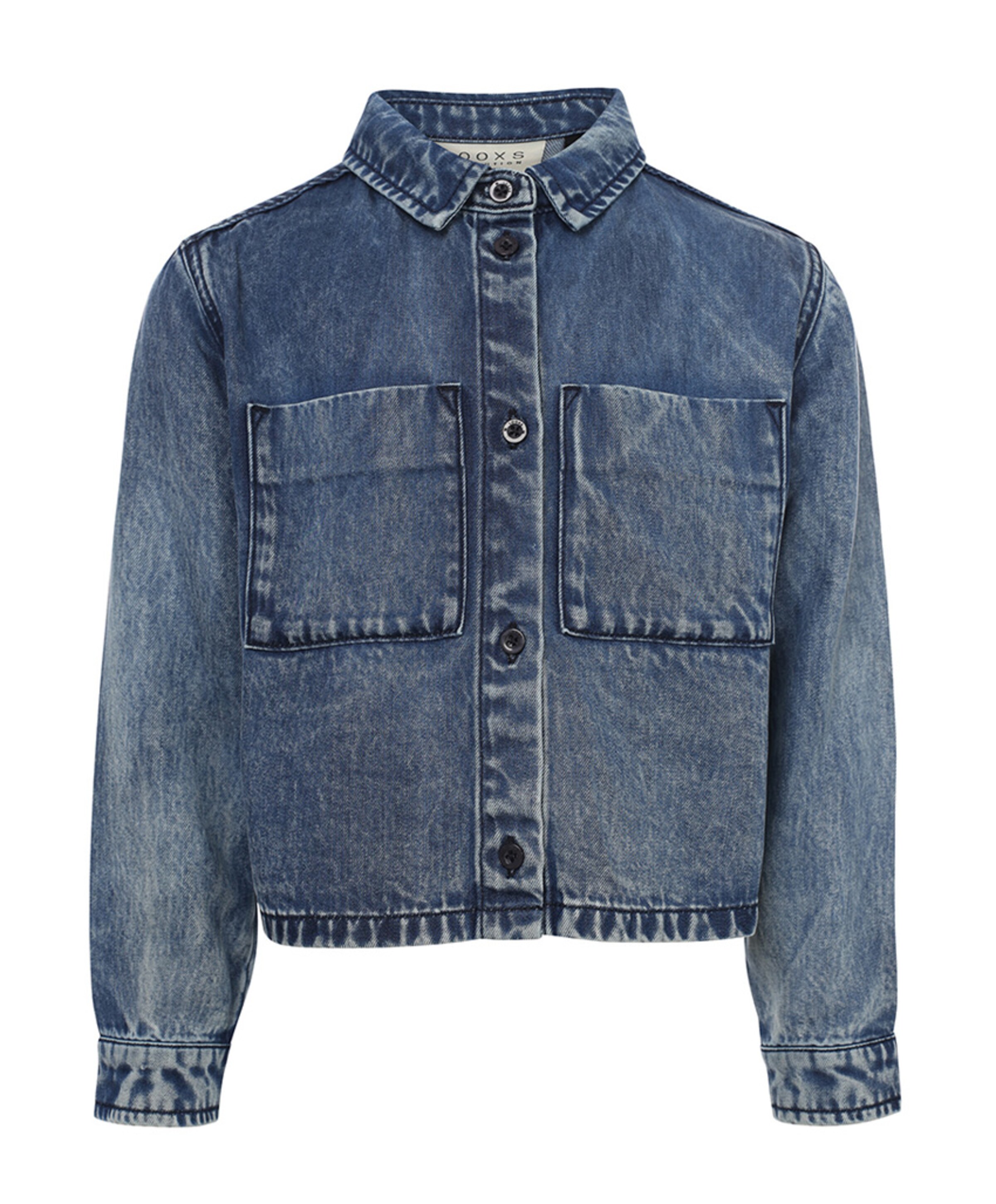 Meisjes blouse lange mouw blauw