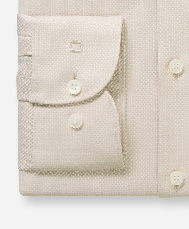 Heren overhemd lange mouw beige