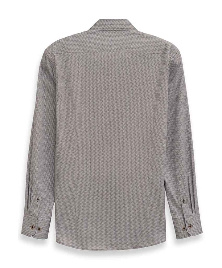 Heren overhemd lange mouw beige