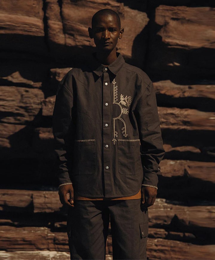 Heren overshirt grijs