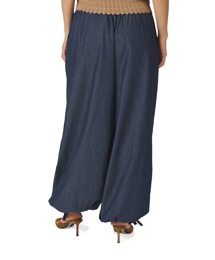Roxane Balloon Denim Pants dames broek blauw