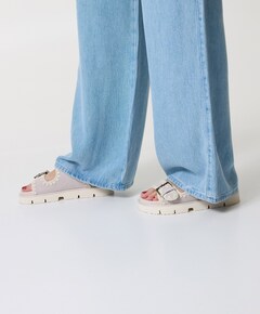 Bio sandal two buckles dames sandalen beige