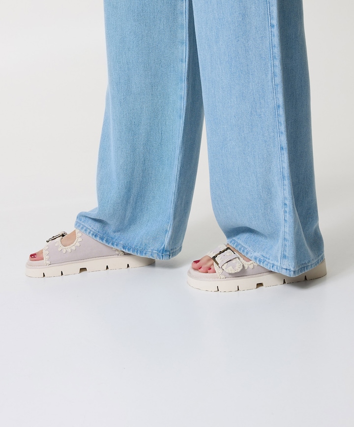 Bio sandal two buckles dames sandalen beige