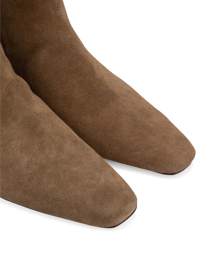 dames enkellaarzen beige