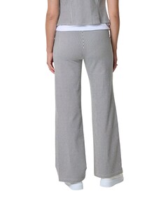Strepen wide leg broek blauw