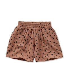 Muslin animal print meisjes korte broek bruin