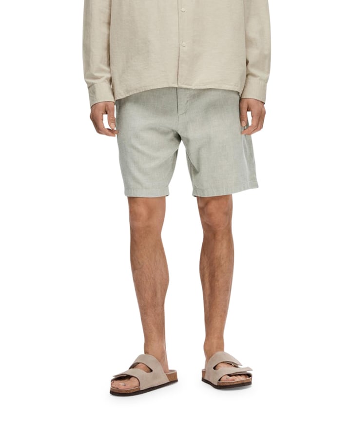 SLHREGULAR-BRODY LINEN SHORTS NOOS heren korte broek groen
