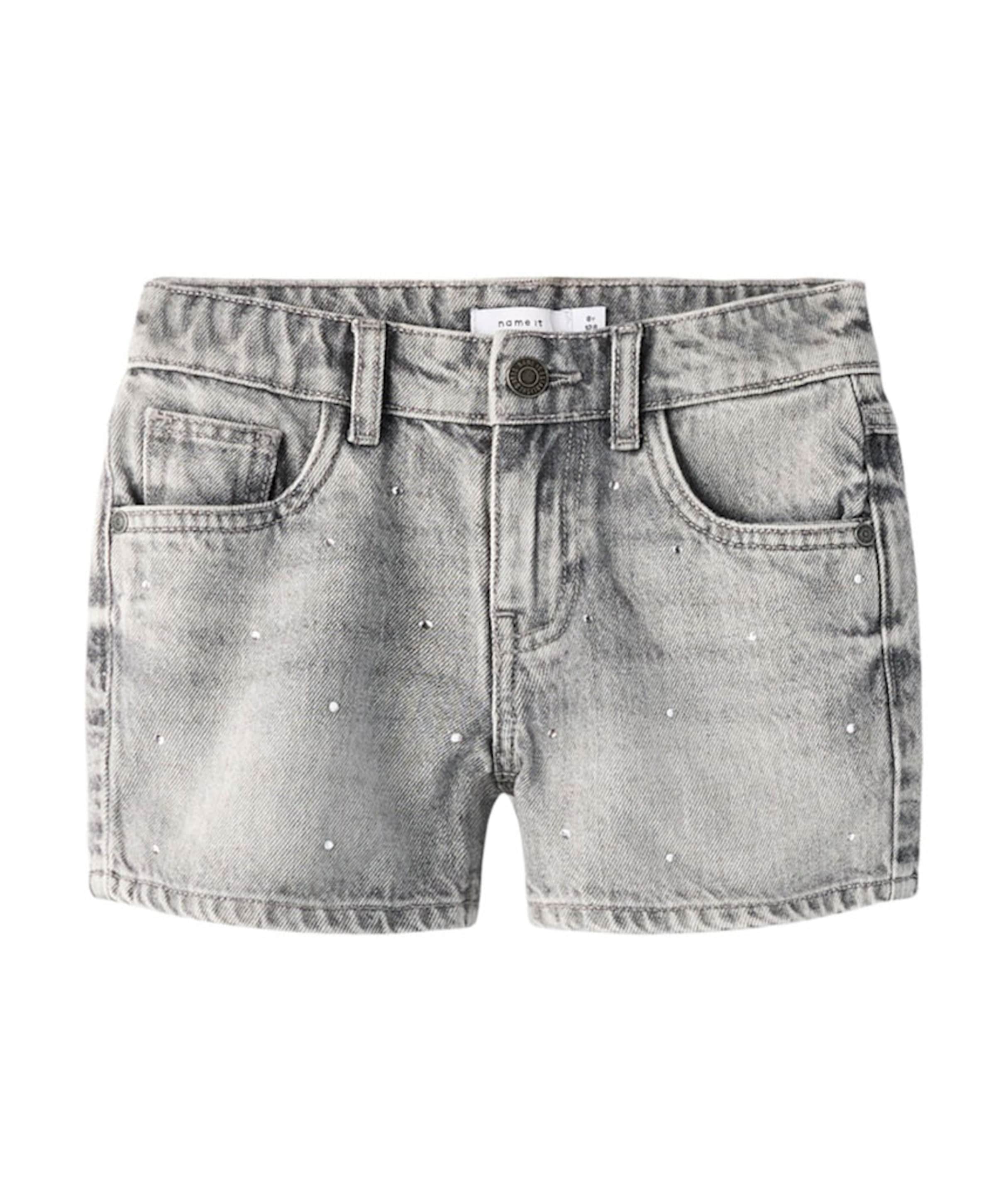 NKFROSE REG DNM SHORTS 6042-AC NOOS meisjes korte broek grijs