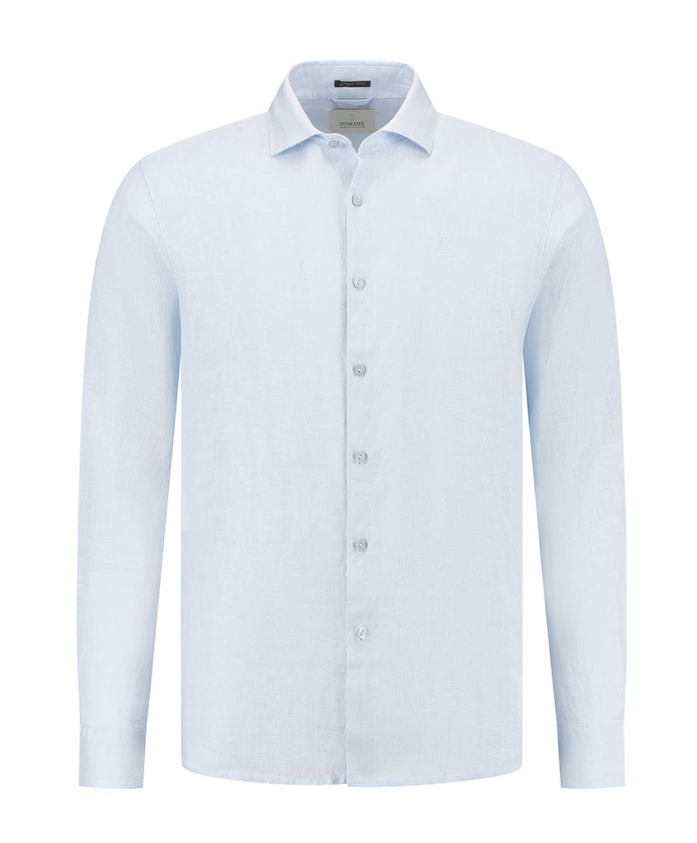 Heren overhemd lange mouw blauw