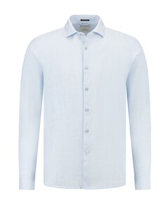 Heren overhemd lange mouw blauw