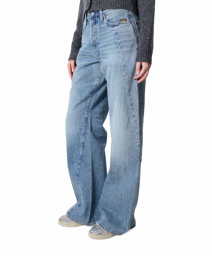 Contor 3D Wide Wmn dames jeans blauw