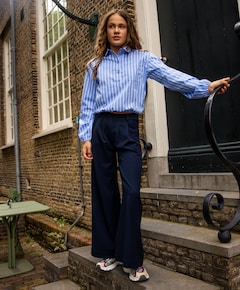 Meisjes blouse lange mouw blauw
