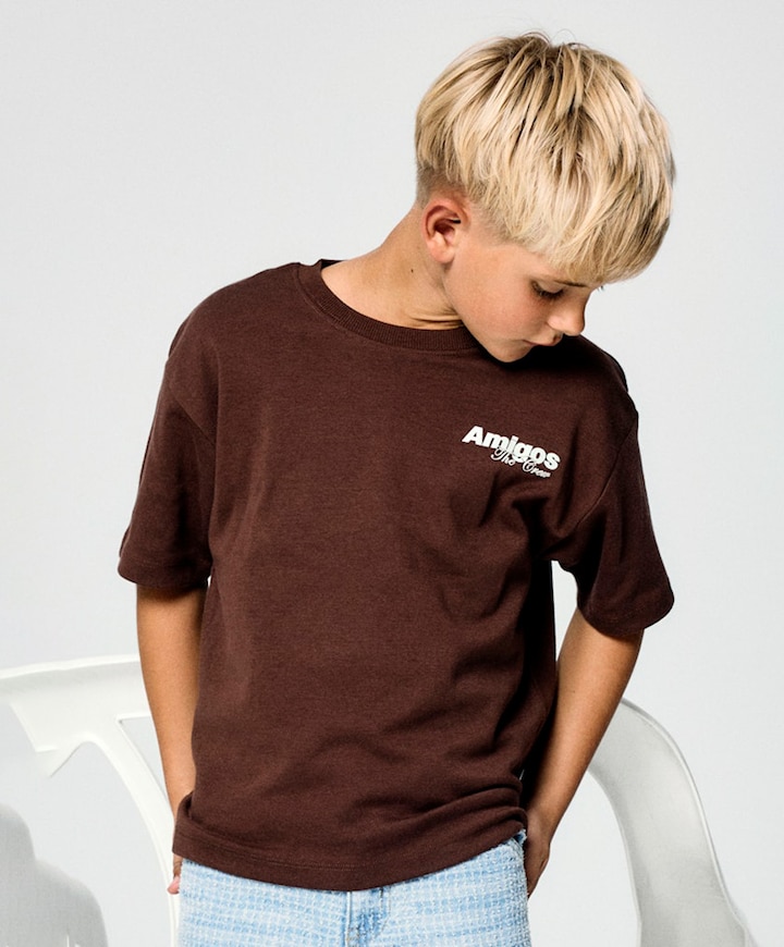 Jongens T-shirt bruin