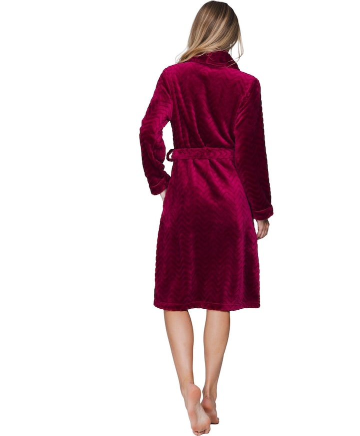 Dames ochtendjas rood