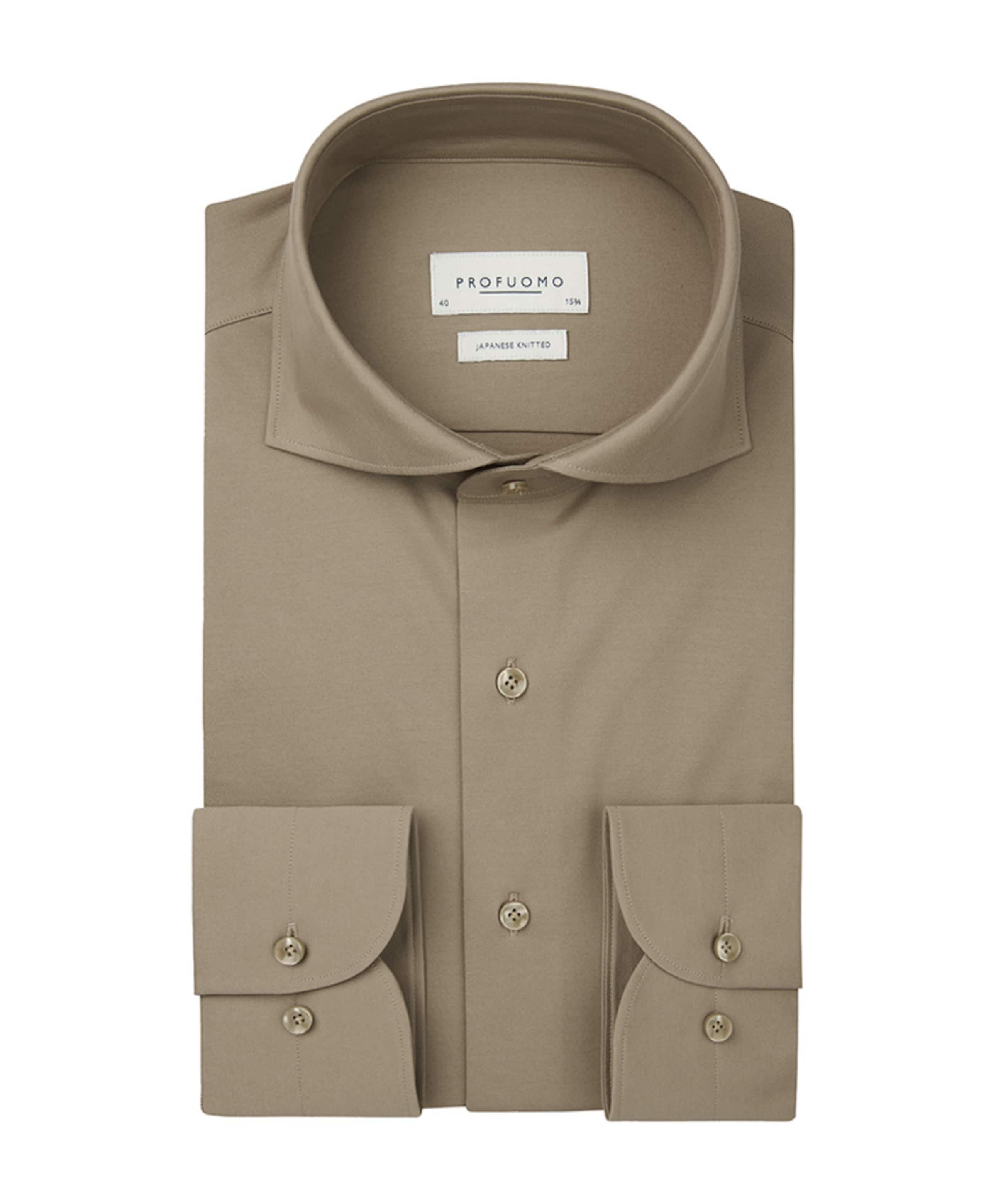 Overhemd lange mouw bruin